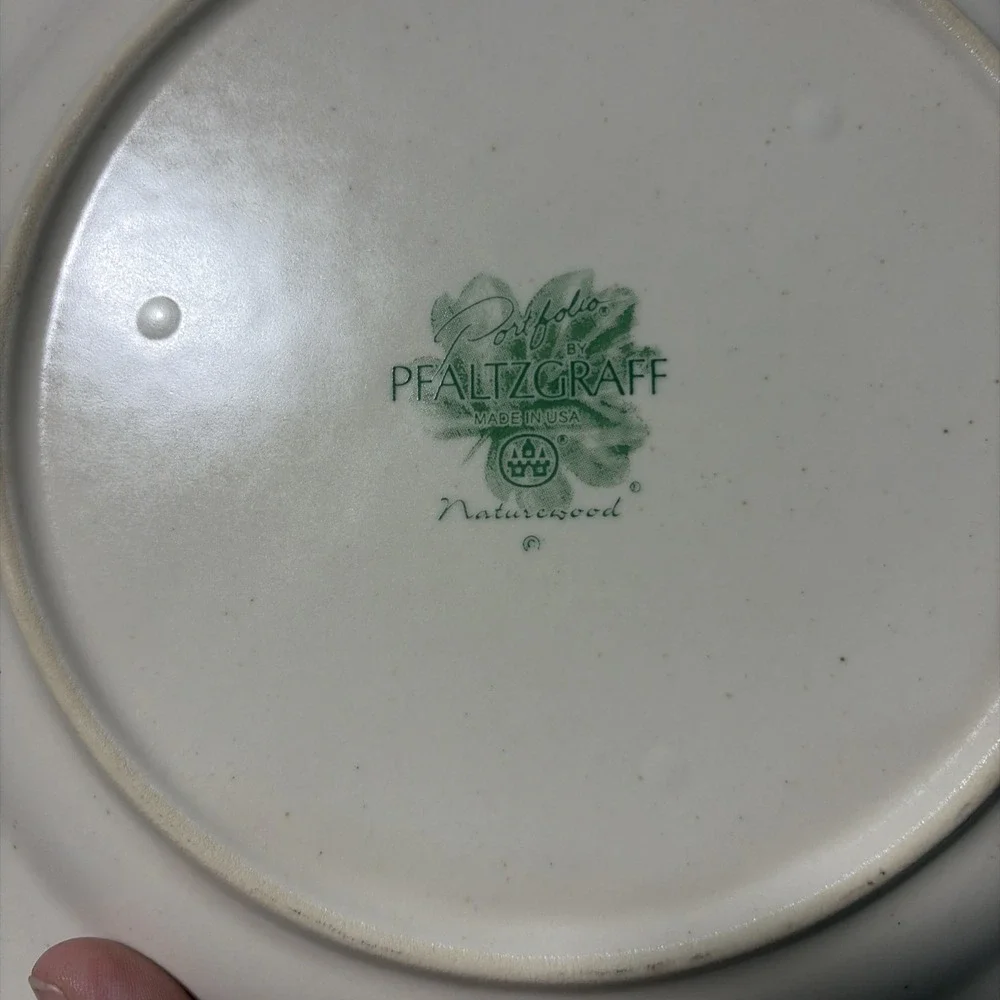 Pfaltzgraff Naturewood Dinner Plates 11 Inch Set of 4 Vintage Stoneware USA 1997